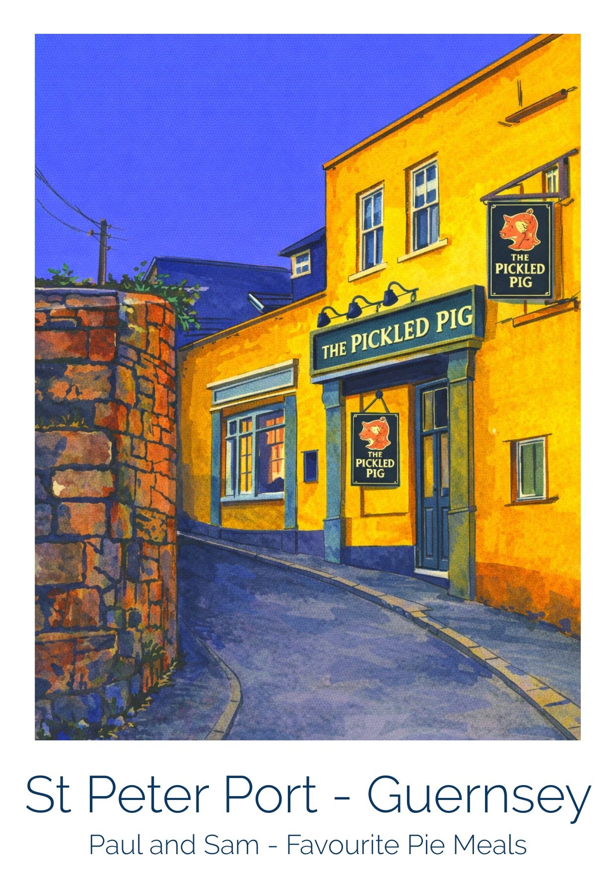 Retro Travel Poster Art - The Pickled Pig