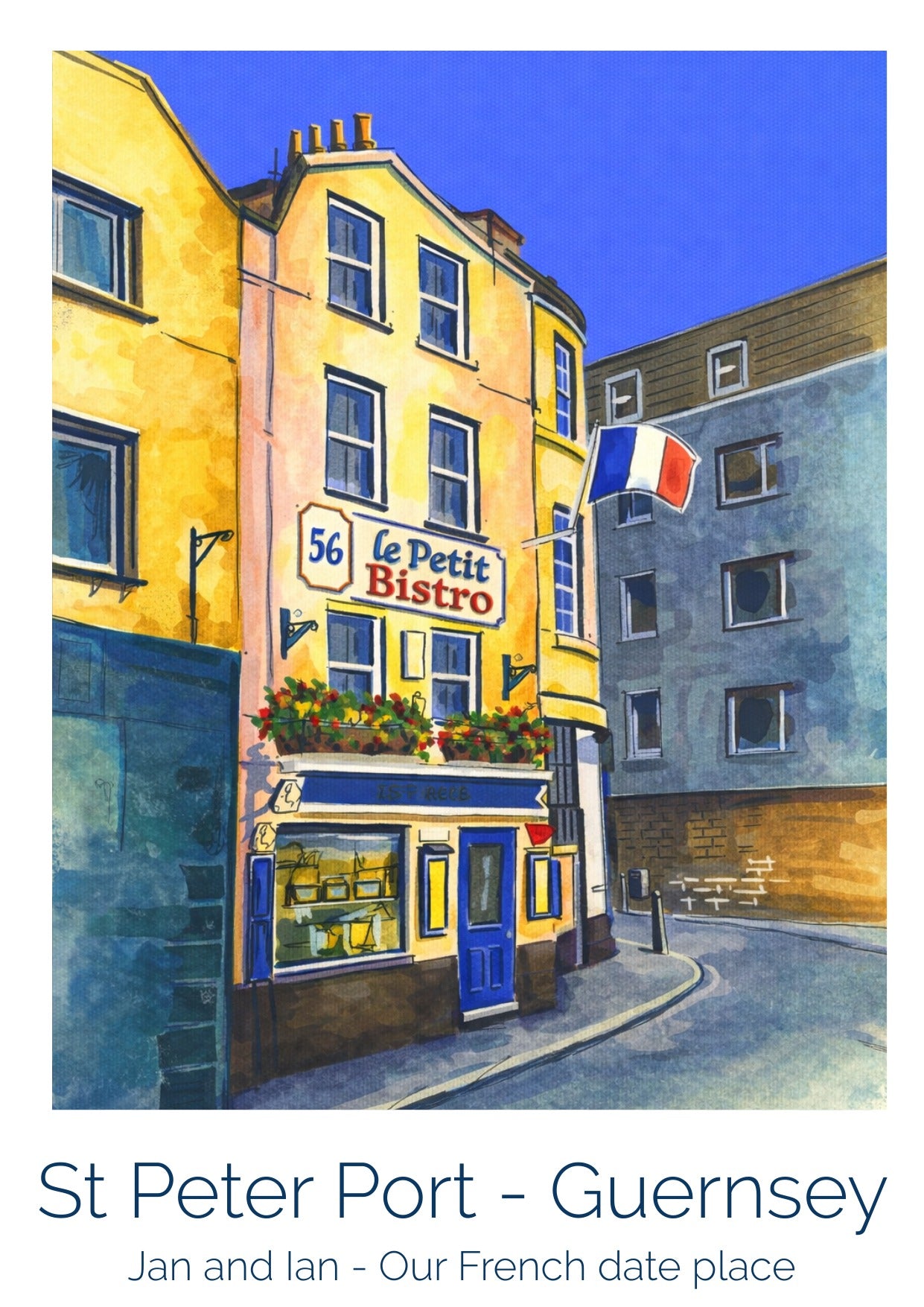 Retro Travel Poster Art - Petit Bistro
