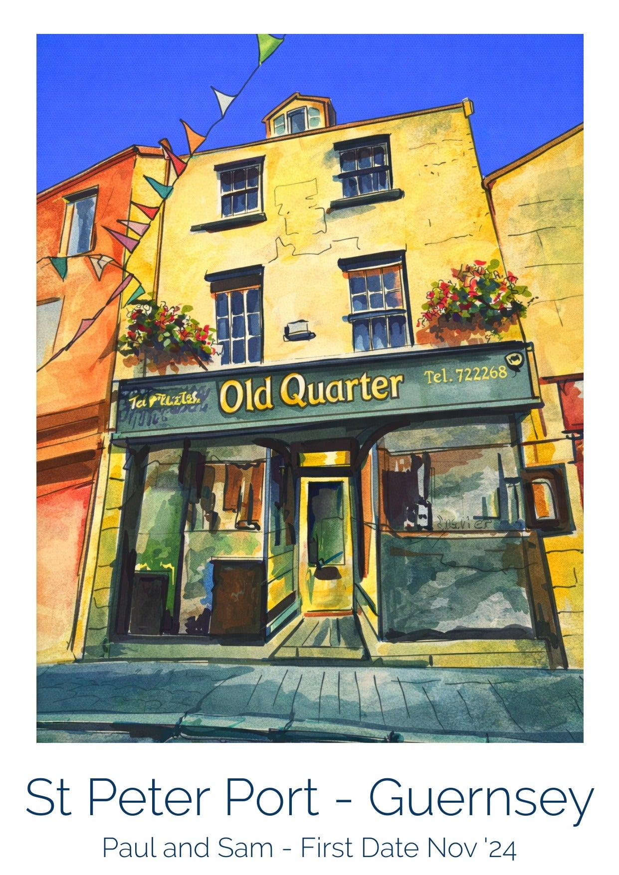 Retro Travel Poster Art - The Old Quarter