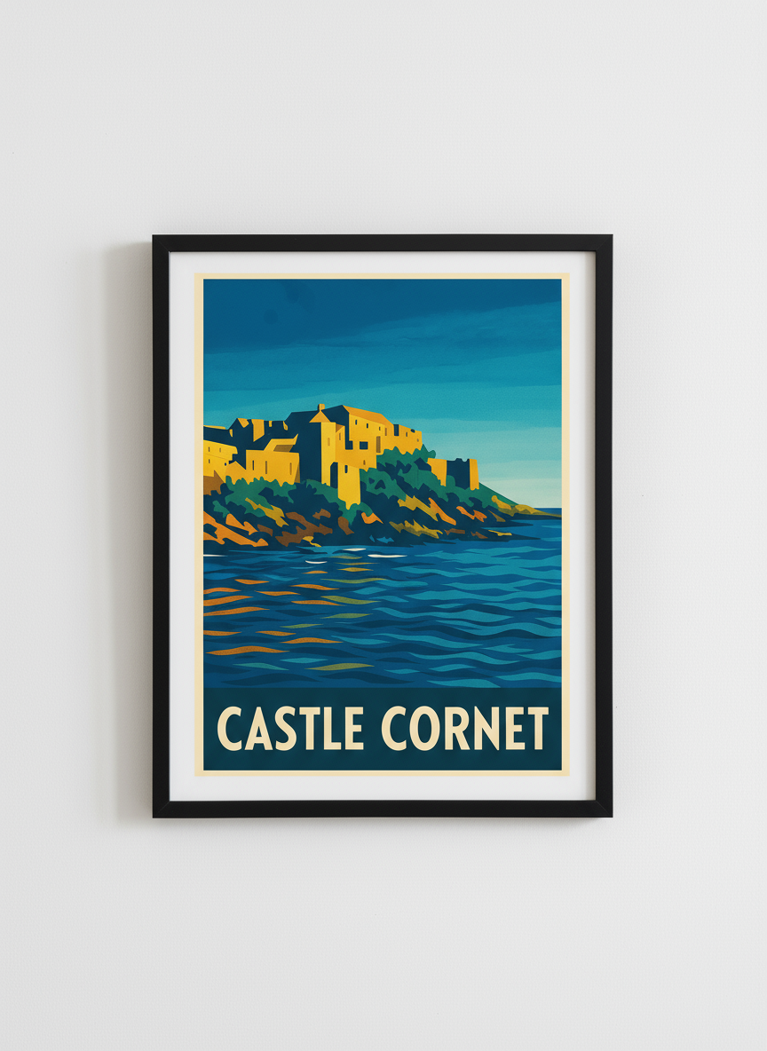 Castle Cornet Digital Illustration framed close-up