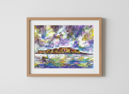 Castle Cornet in Purple framed close-up