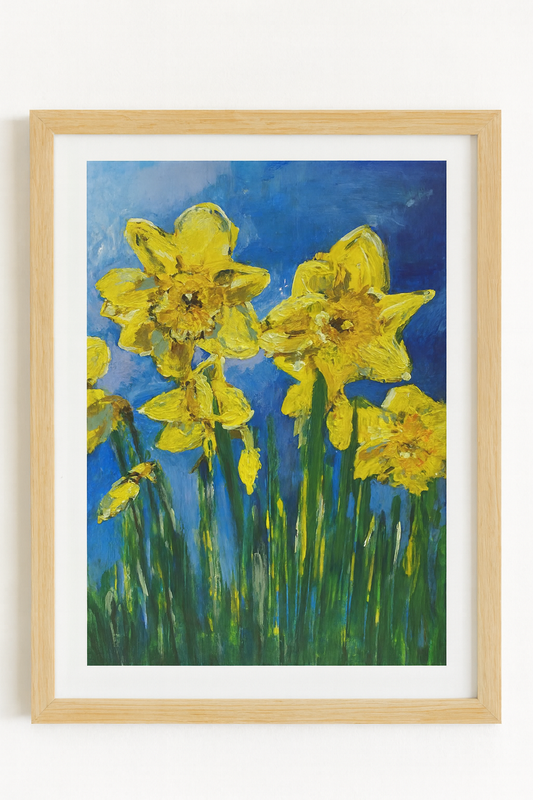 Daffodils Yellow and Blue - Prints