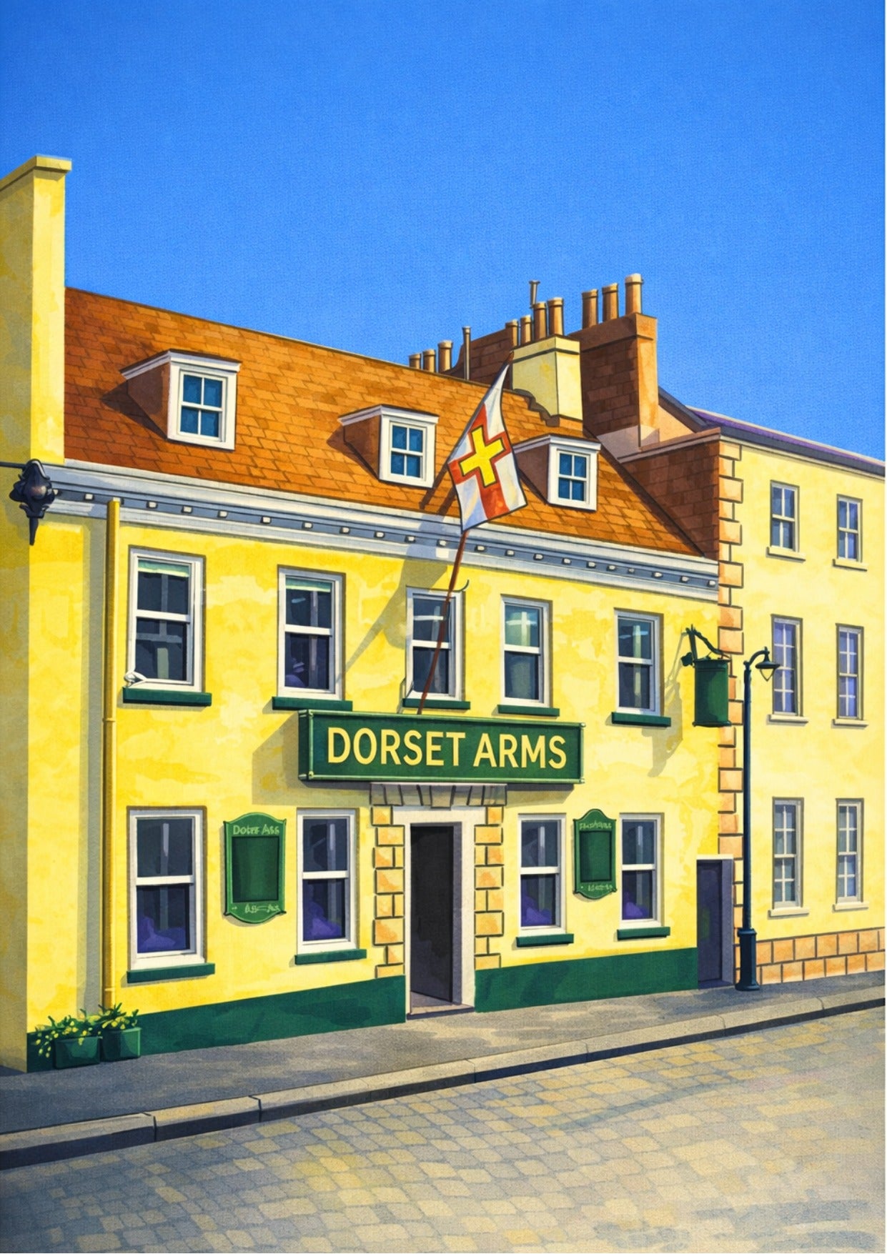 Retro Travel Poster Art - Dorset Arms