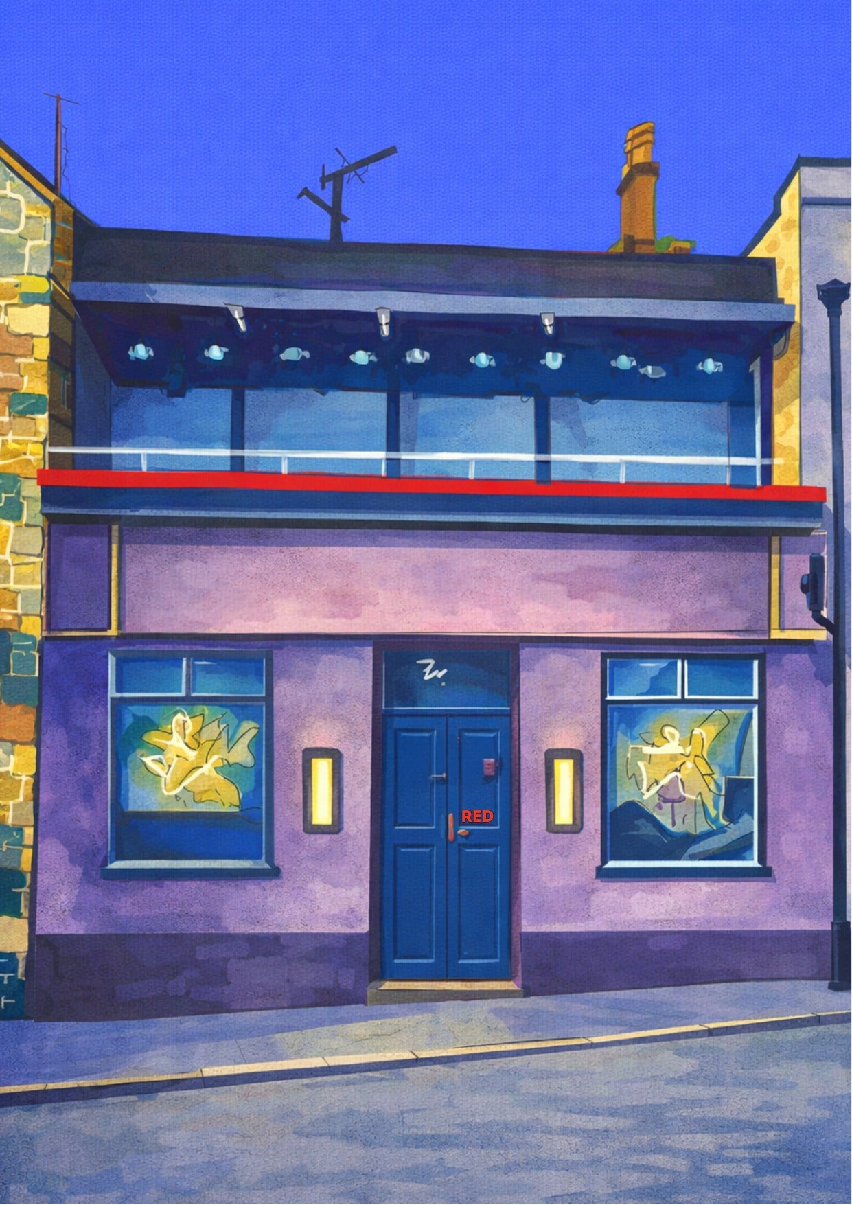 Retro Travel Poster Art - Red