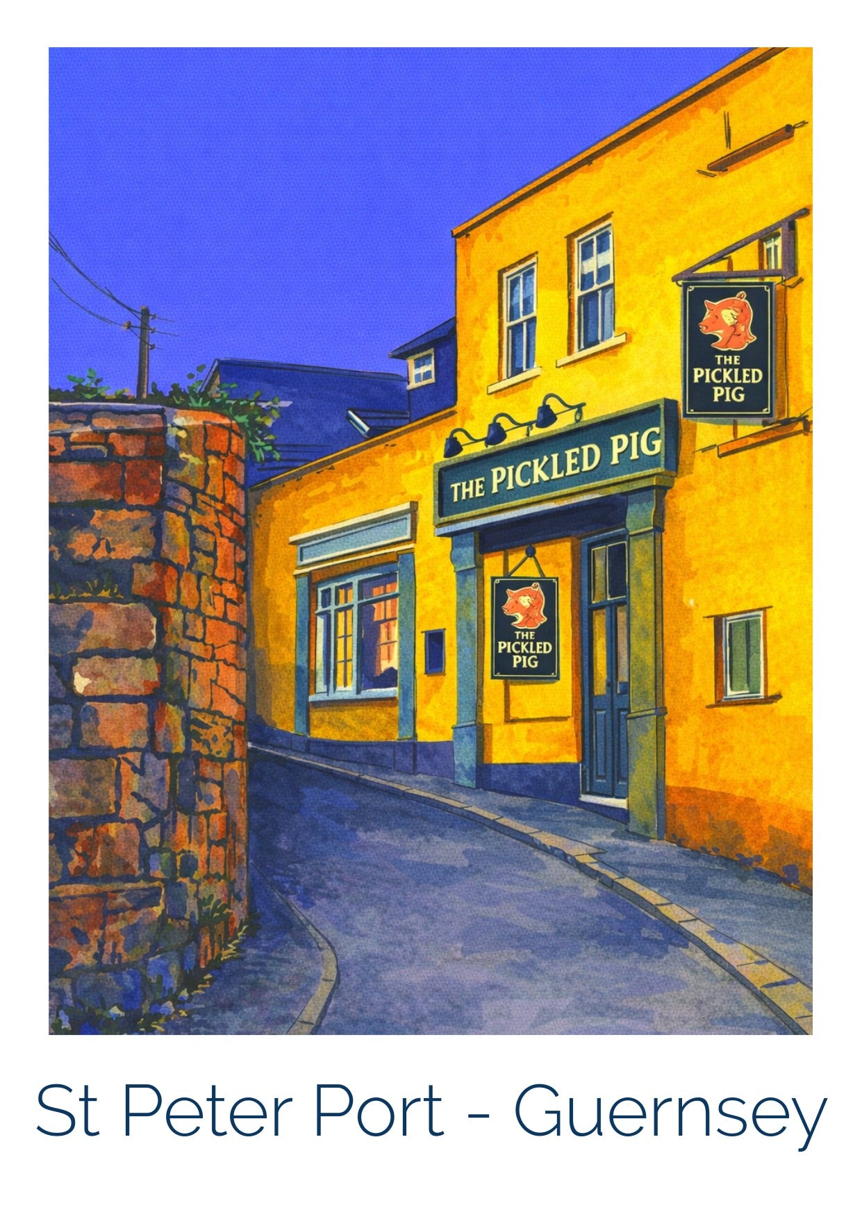 Retro Travel Poster Art - The Pickled Pig