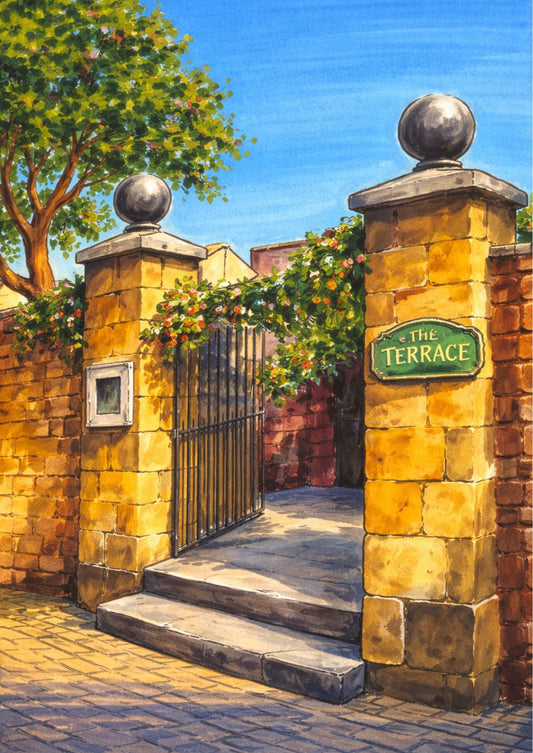 Retro Travel Poster Art - The Terrace