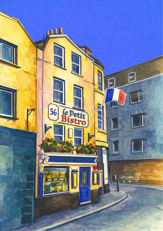 Retro Travel Poster Art - Petit Bistro