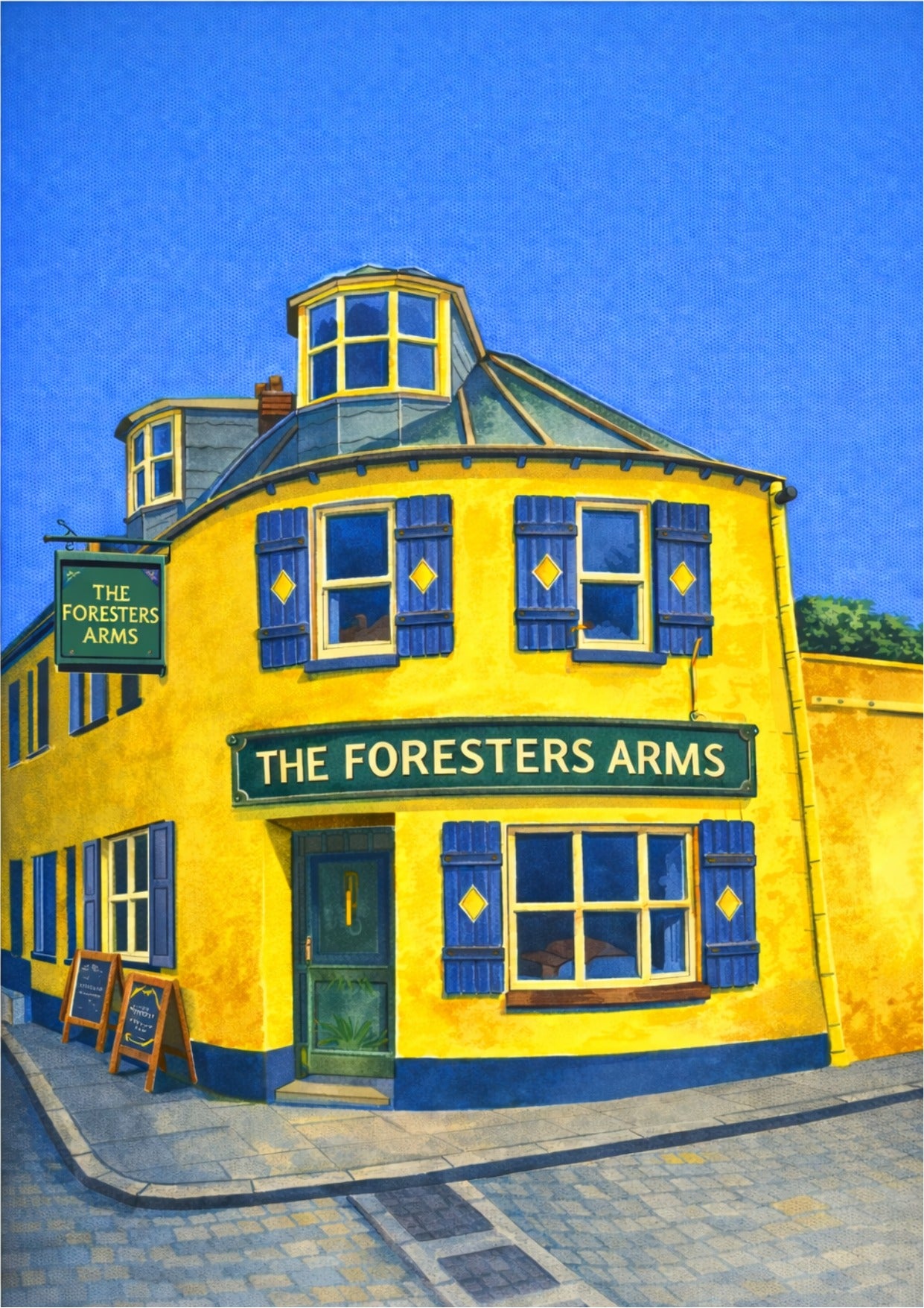 Retro Travel Poster Art - Foresters Arms