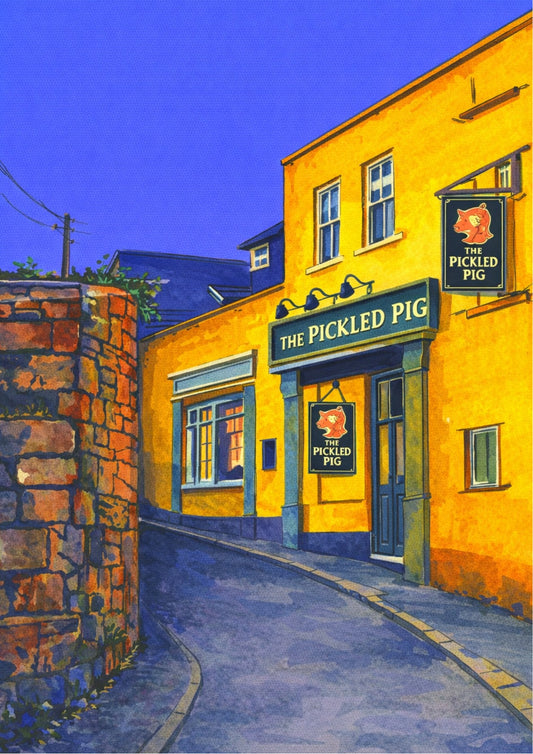 Retro Travel Poster Art - The Pickled Pig