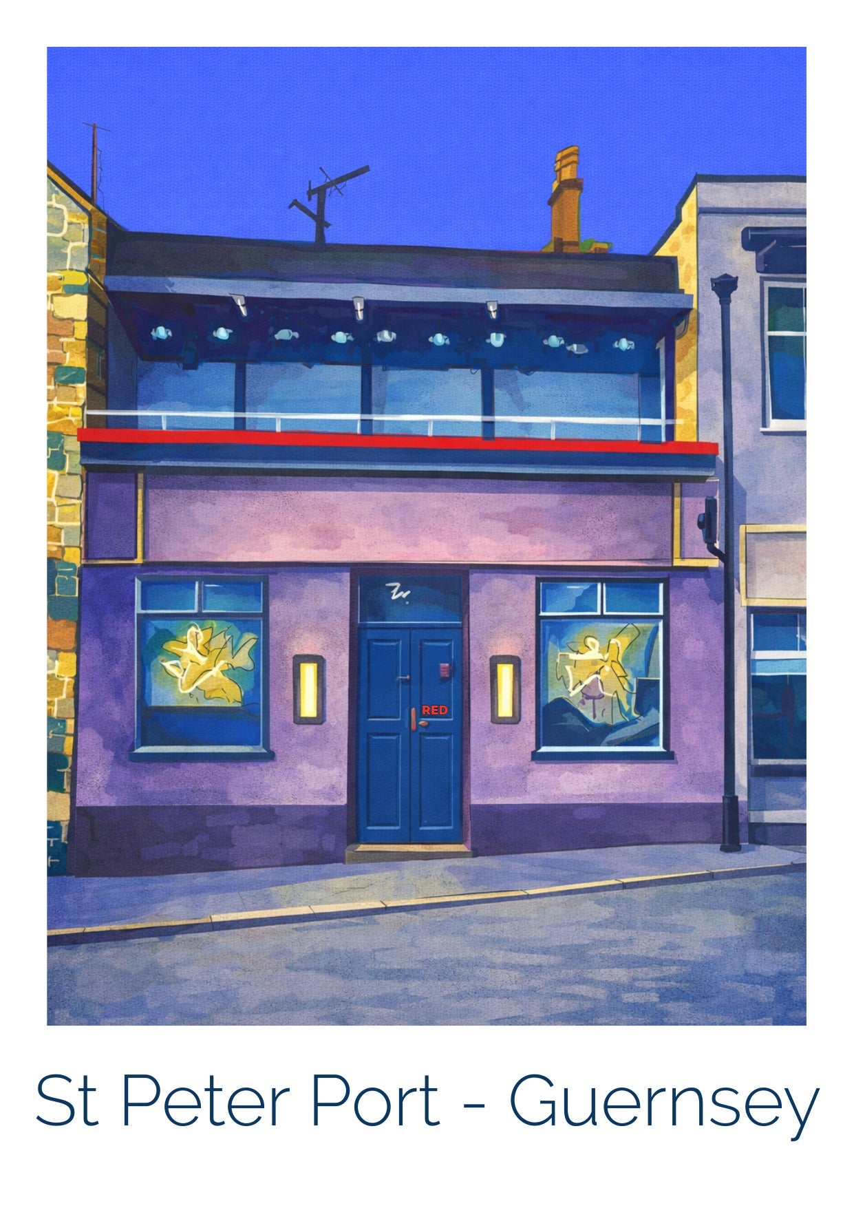 Retro Travel Poster Art - Red