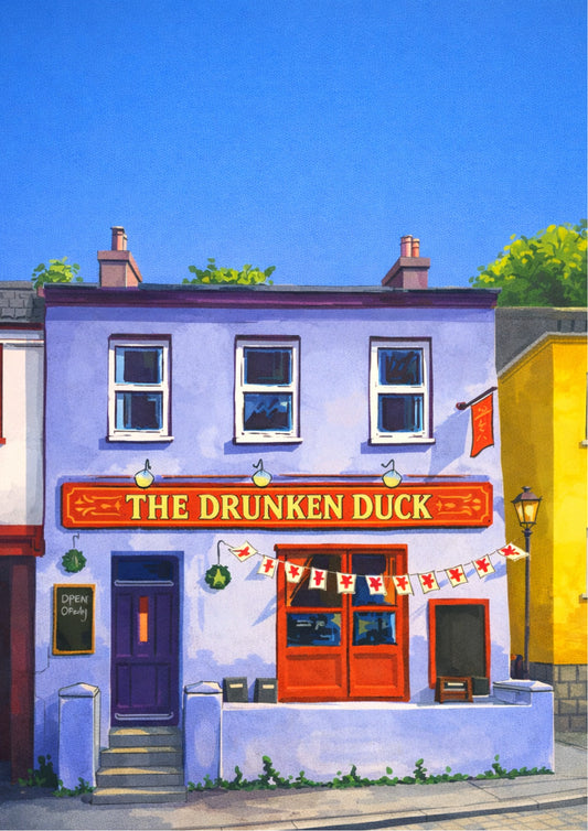 Retro Travel Poster Art - Drunken Duck