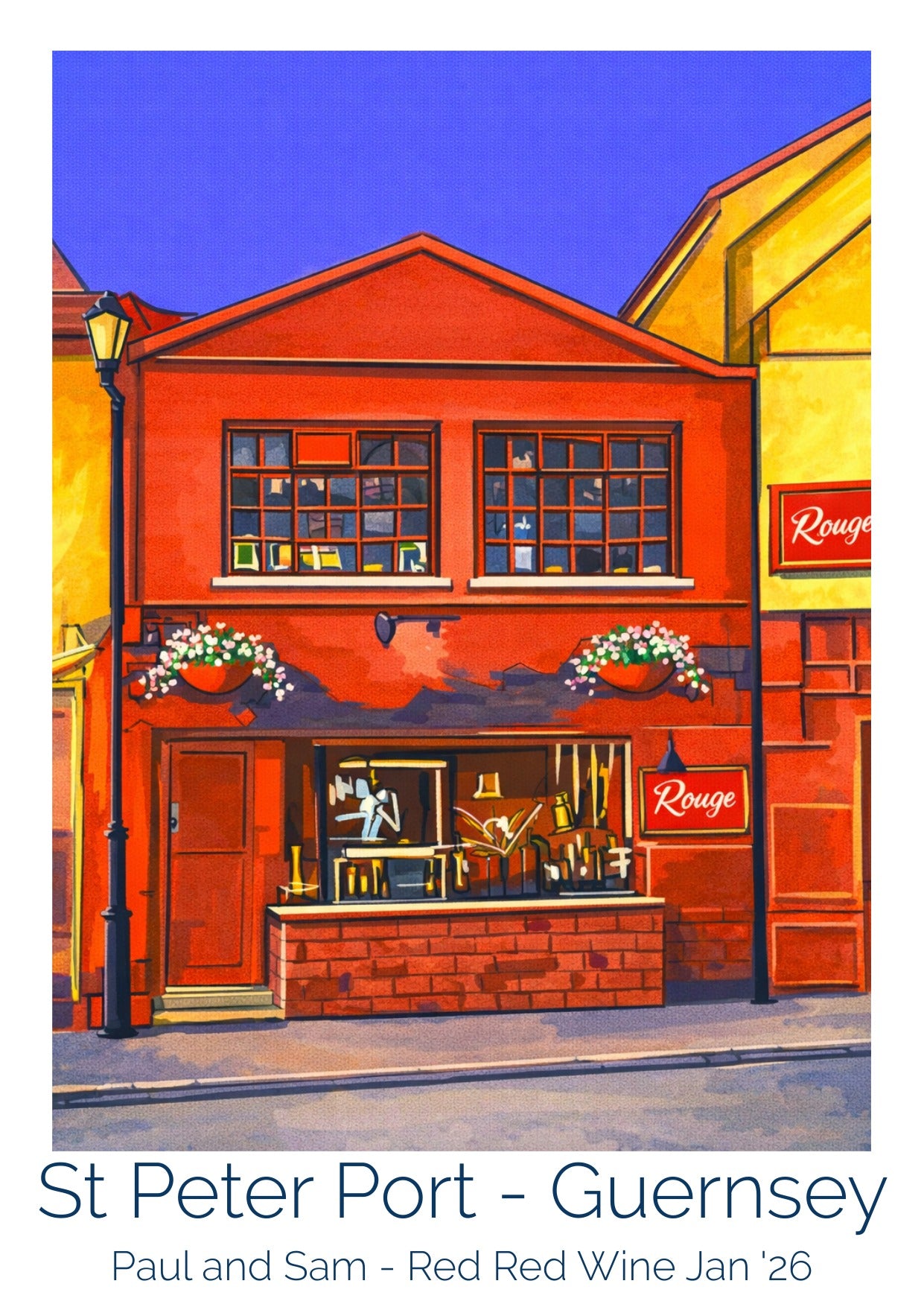 Retro Travel Poster Art - Rouge