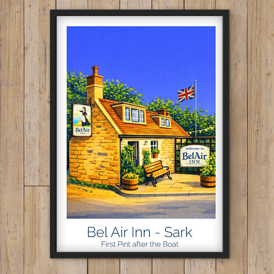 Retro Travel Poster Art - Bel Air Inn - Sark