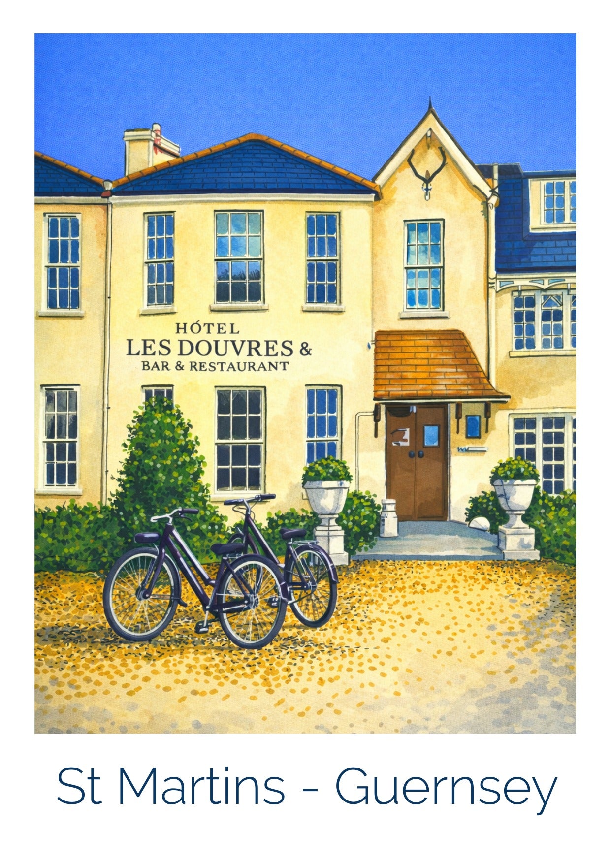 Retro Travel Poster Art - Les Douvres