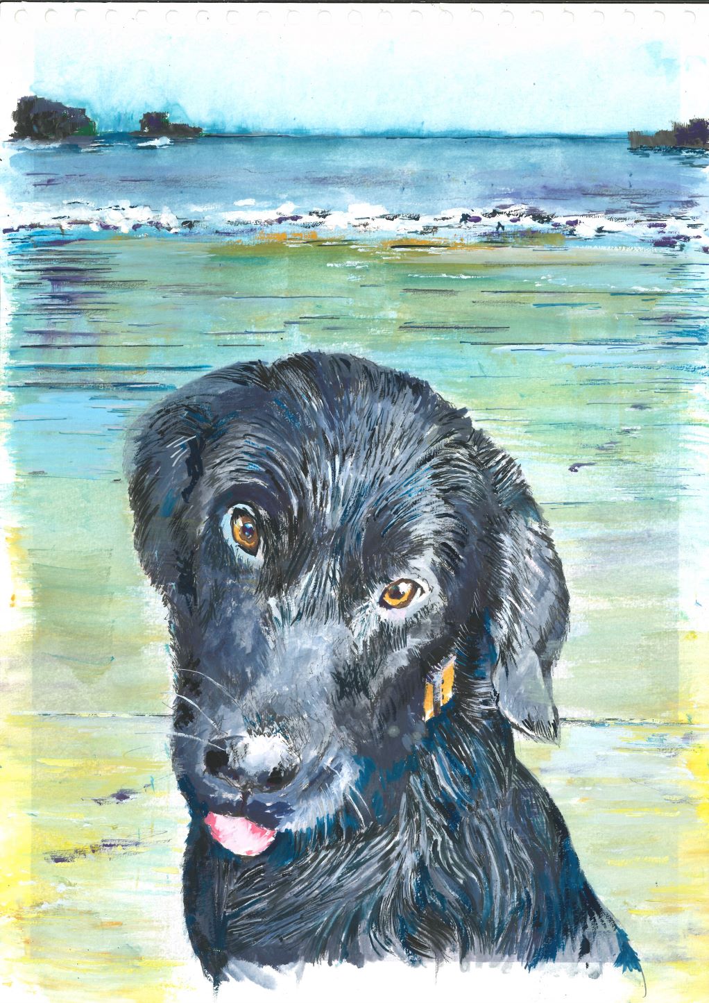 Black Lab on Beach - Prints