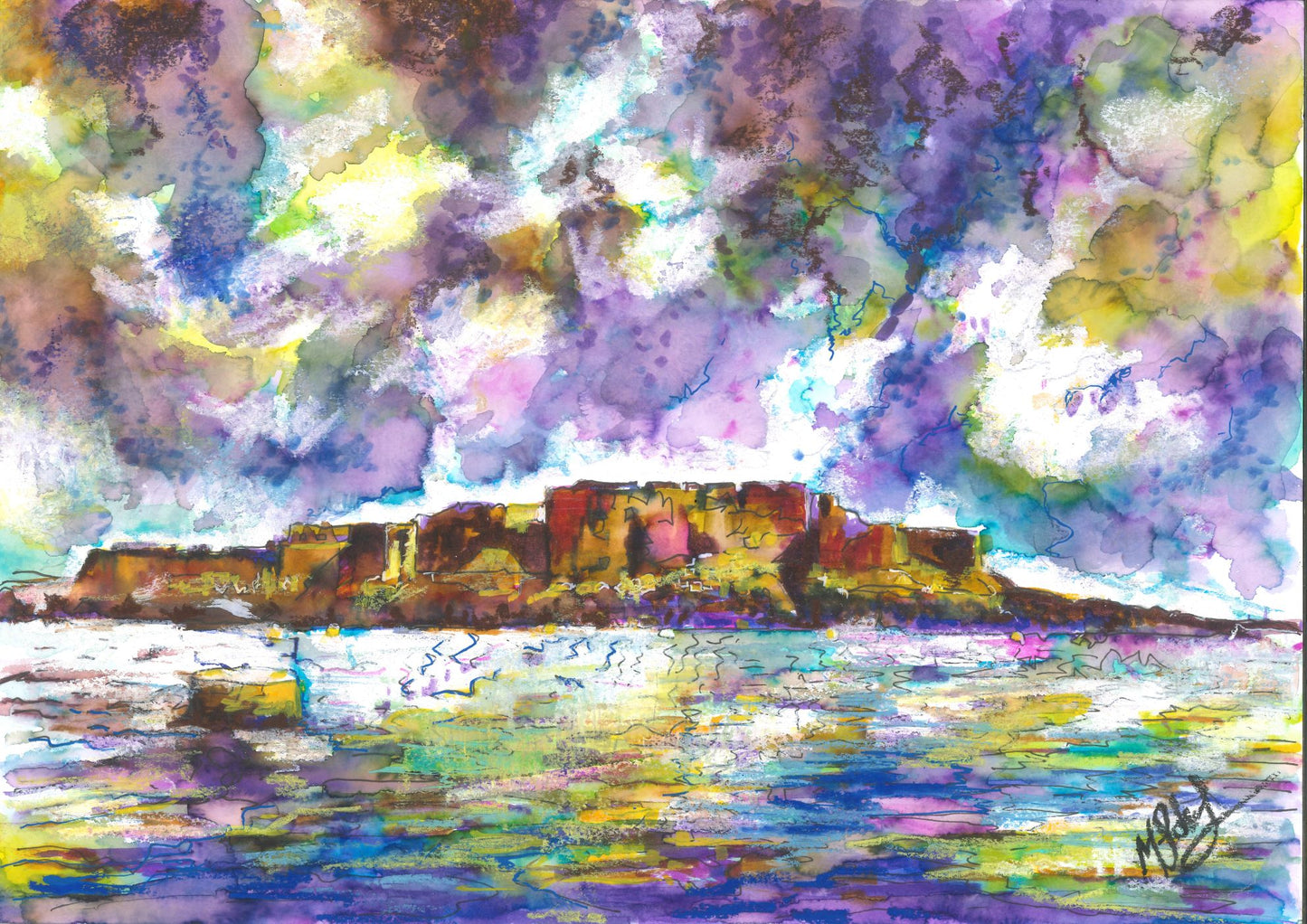 Castle Cornet in Purple - Prints