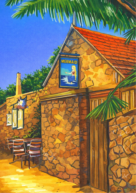 Retro Travel Poster Art - The Mermaid