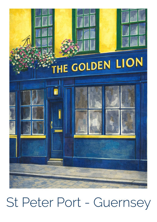 Retro Travel Poster Art - The Golden Lion