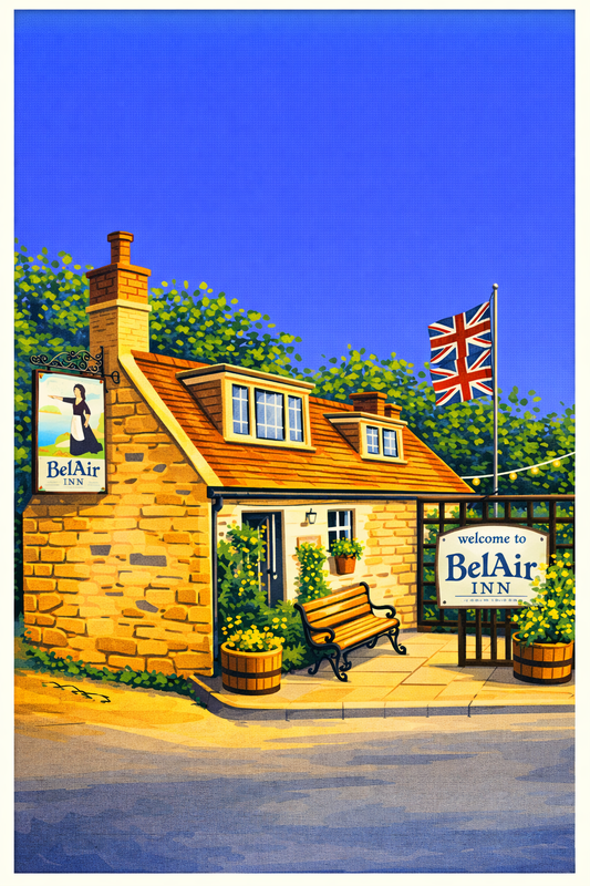 Retro Travel Poster Art - Bel Air Inn - Sark