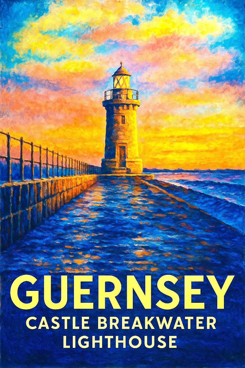 St Peter Port Lighthouse Digital Illustration - Prints