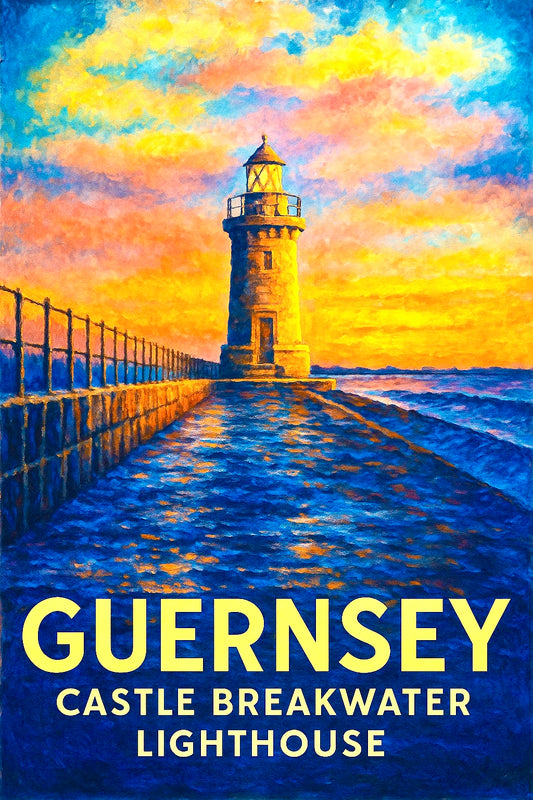 St Peter Port Lighthouse Digital Illustration - Prints