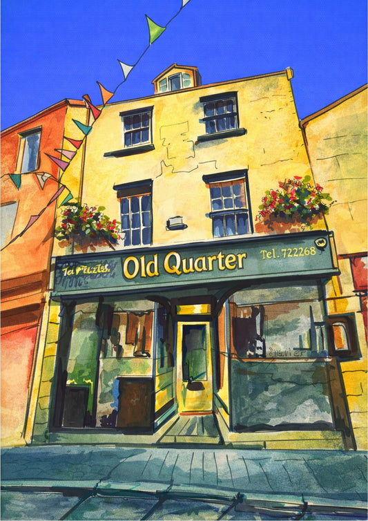 Retro Travel Poster Art - The Old Quarter