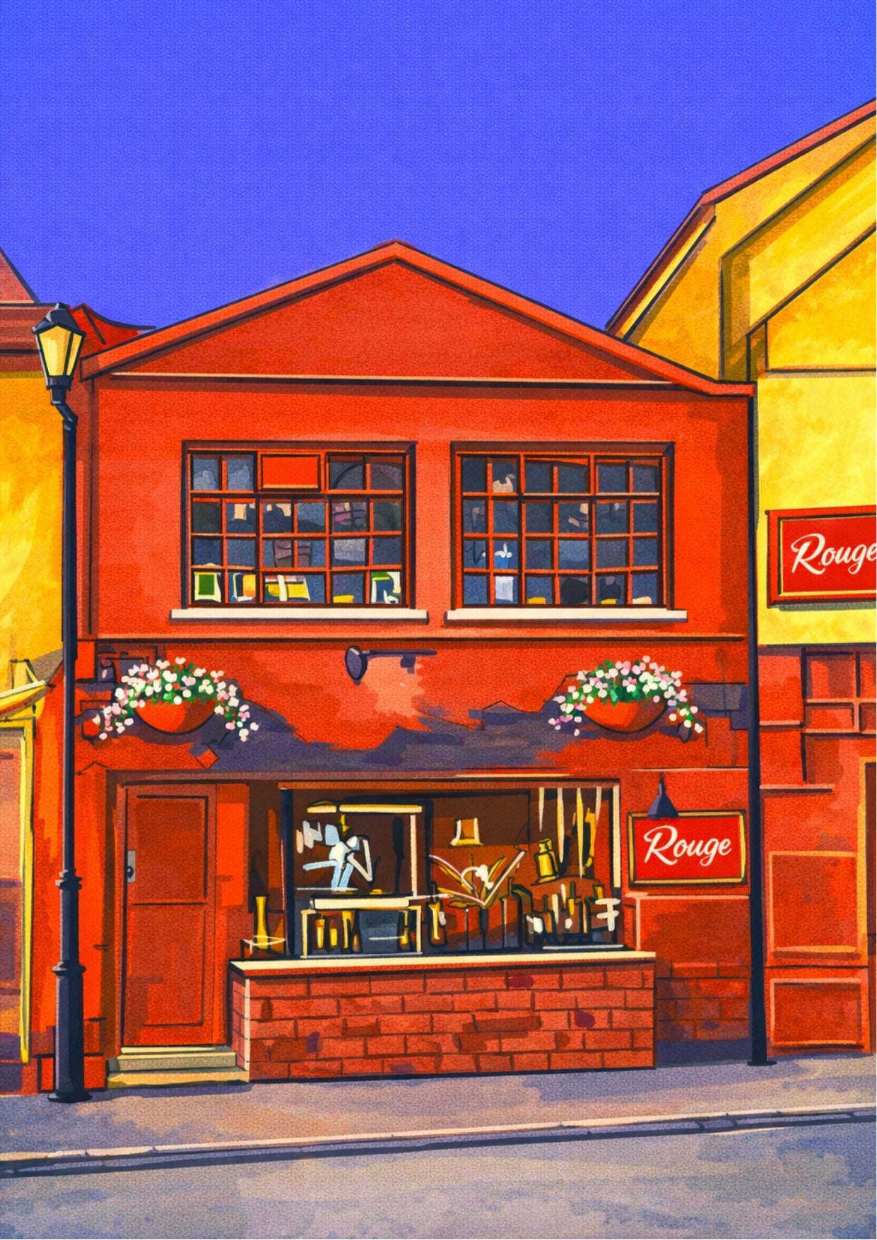 Retro Travel Poster Art - Rouge