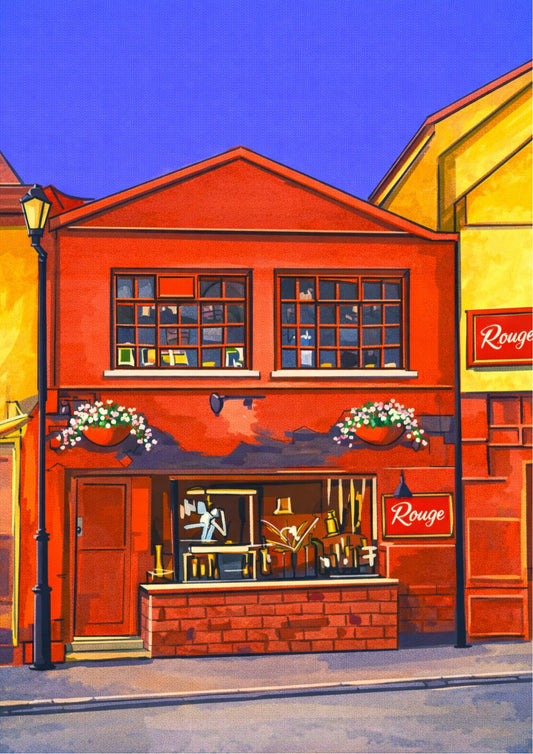 Retro Travel Poster Art - Rouge