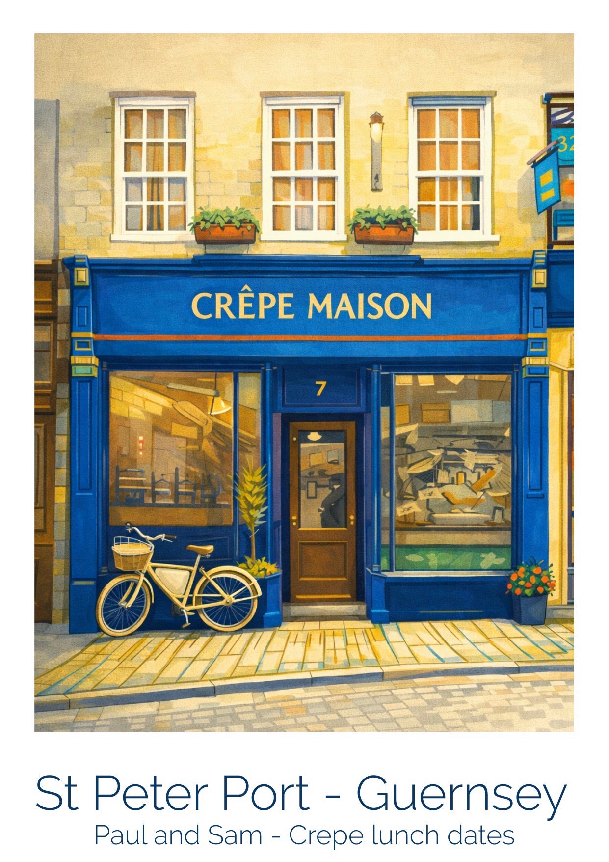 Retro Travel Poster Art - Crepe Maison