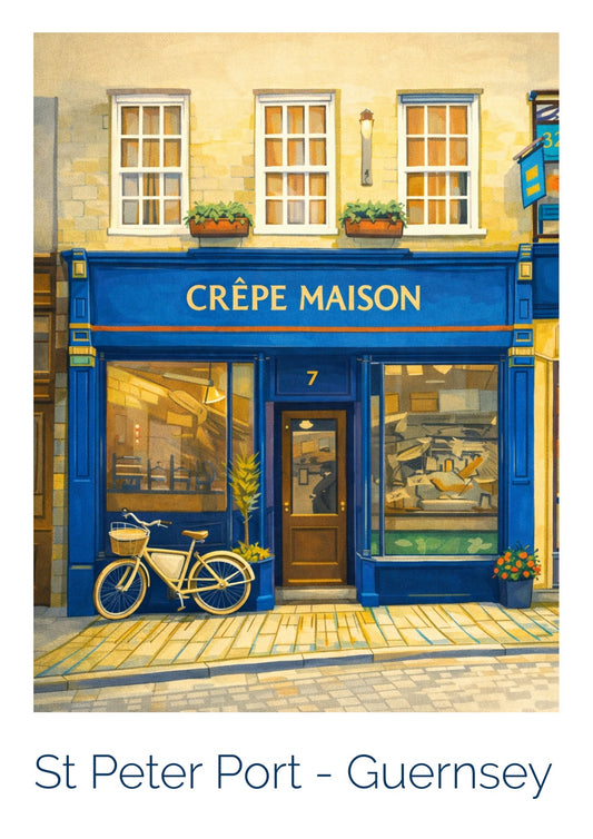 Retro Travel Poster Art - Crepe Maison