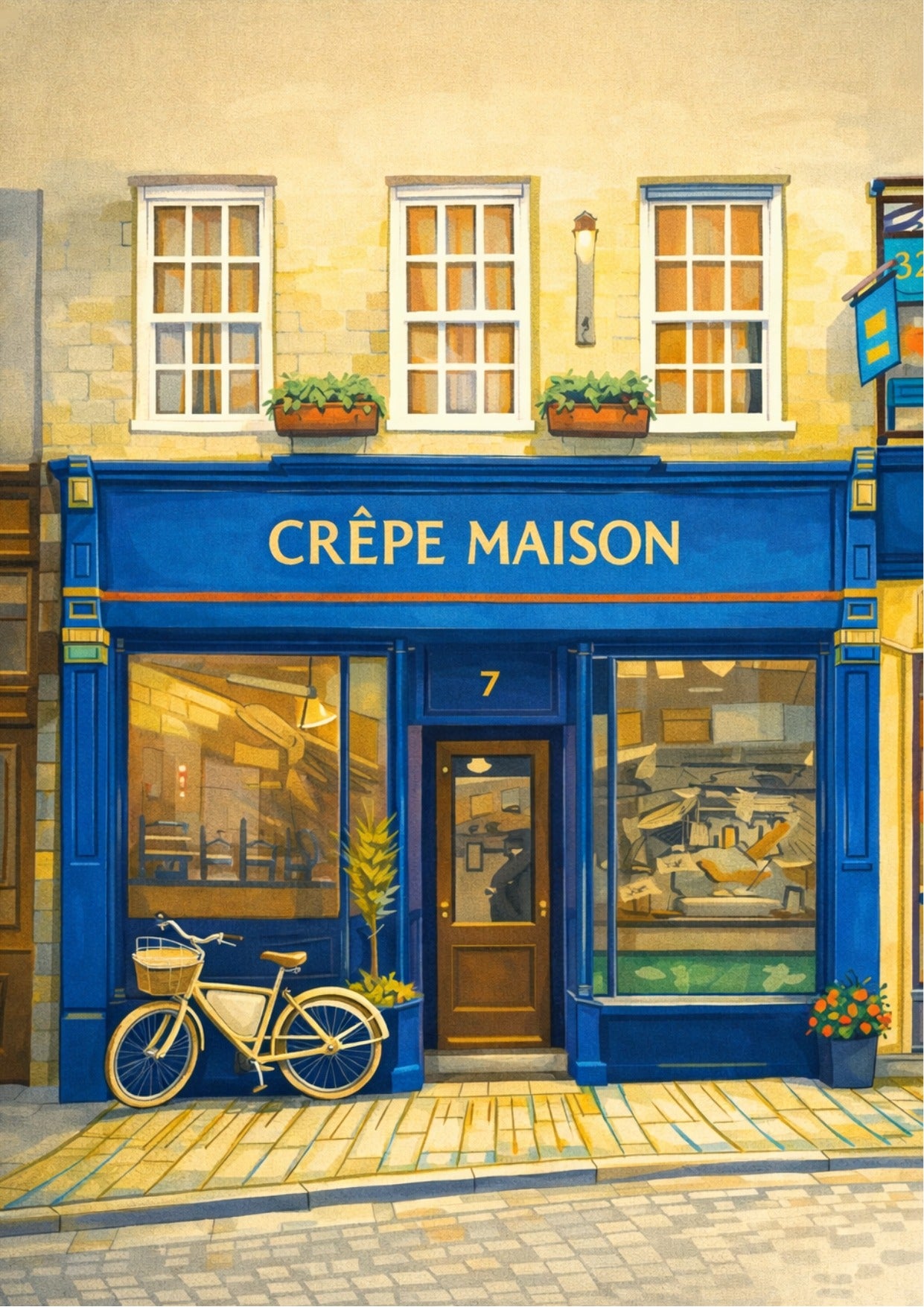 Retro Travel Poster Art - Crepe Maison