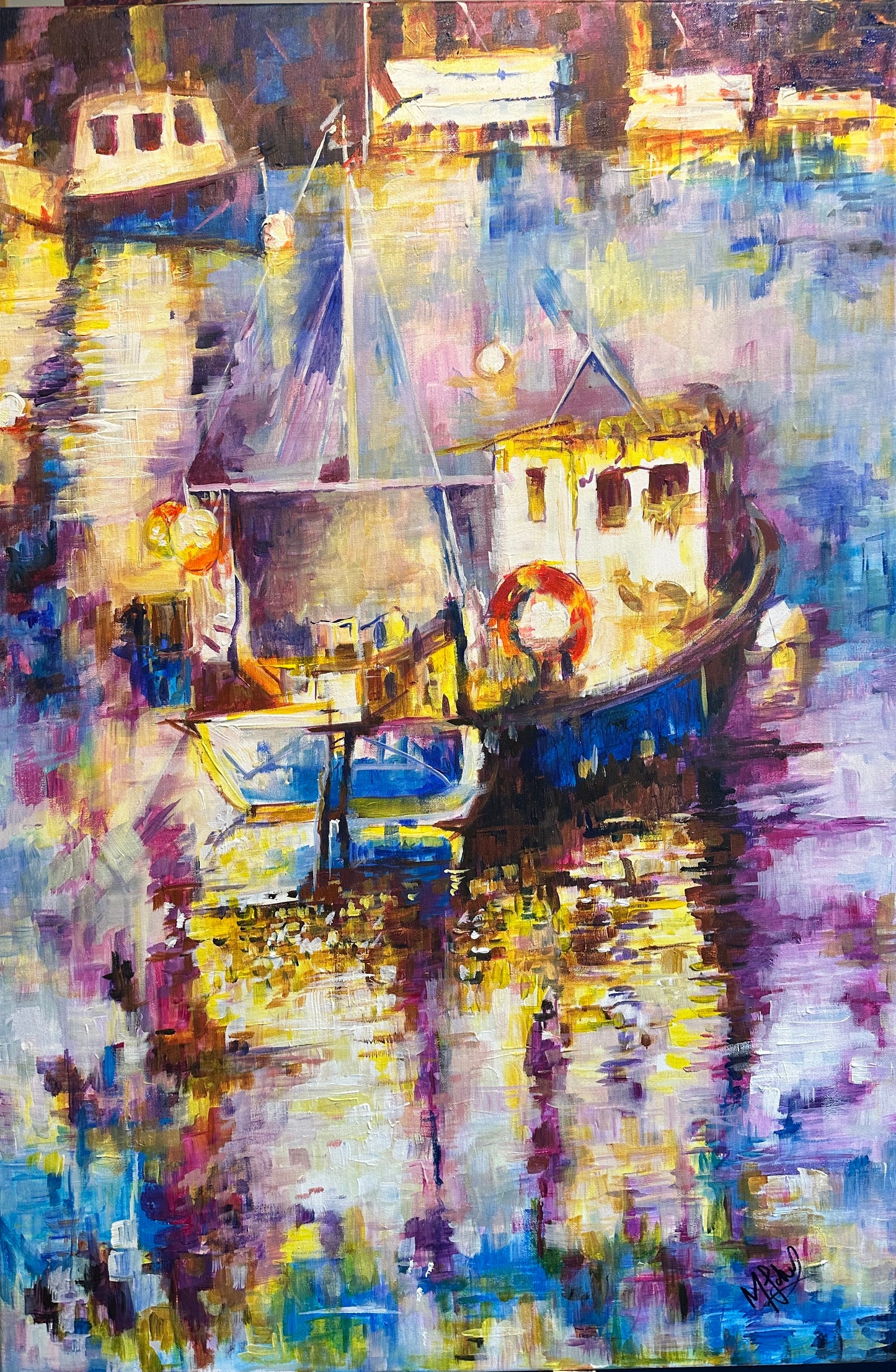 Boats and Reflections St Peter Port Harbour - Prints