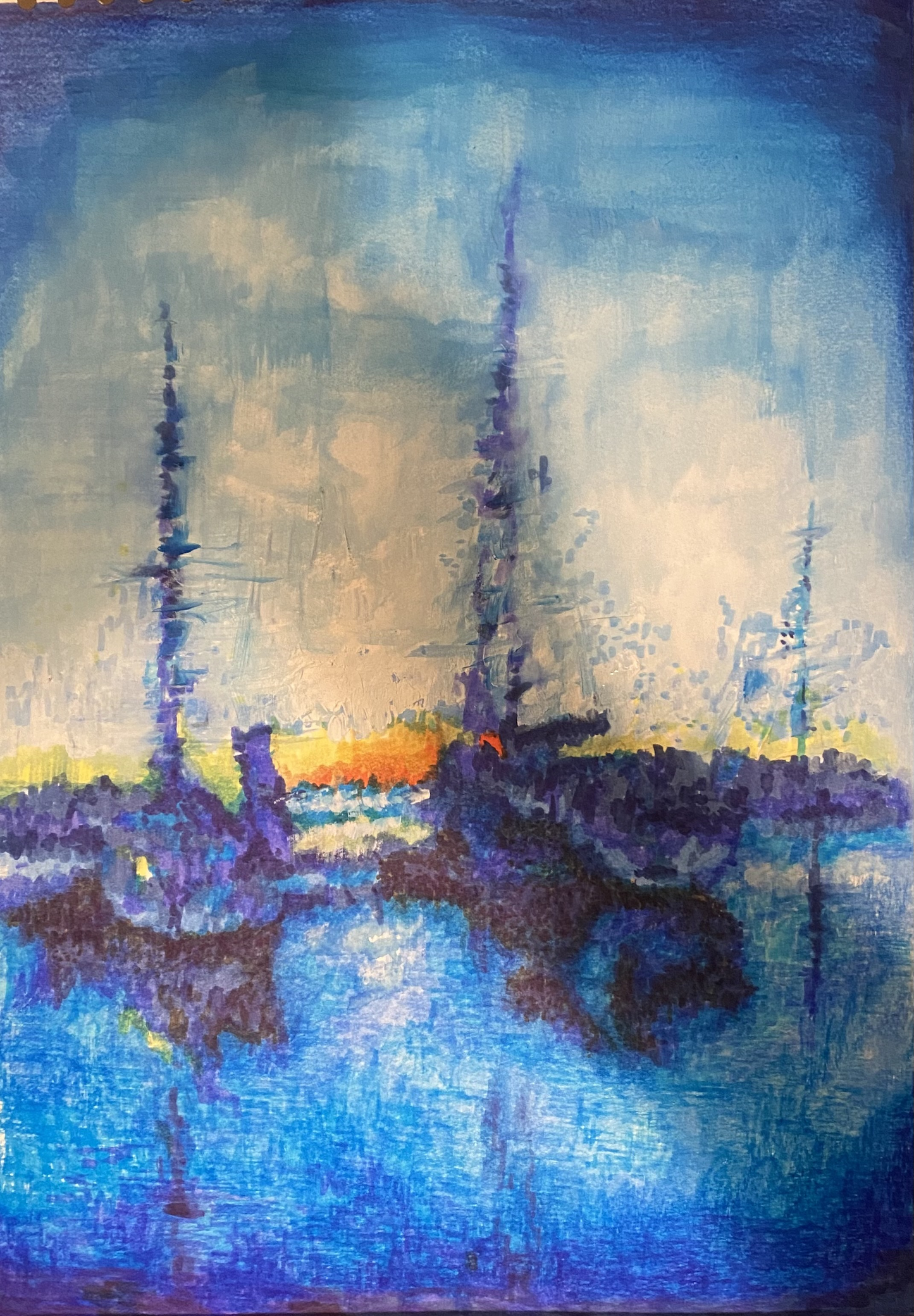 St Peter Port Harbour Lighter Blue No 2 - Prints