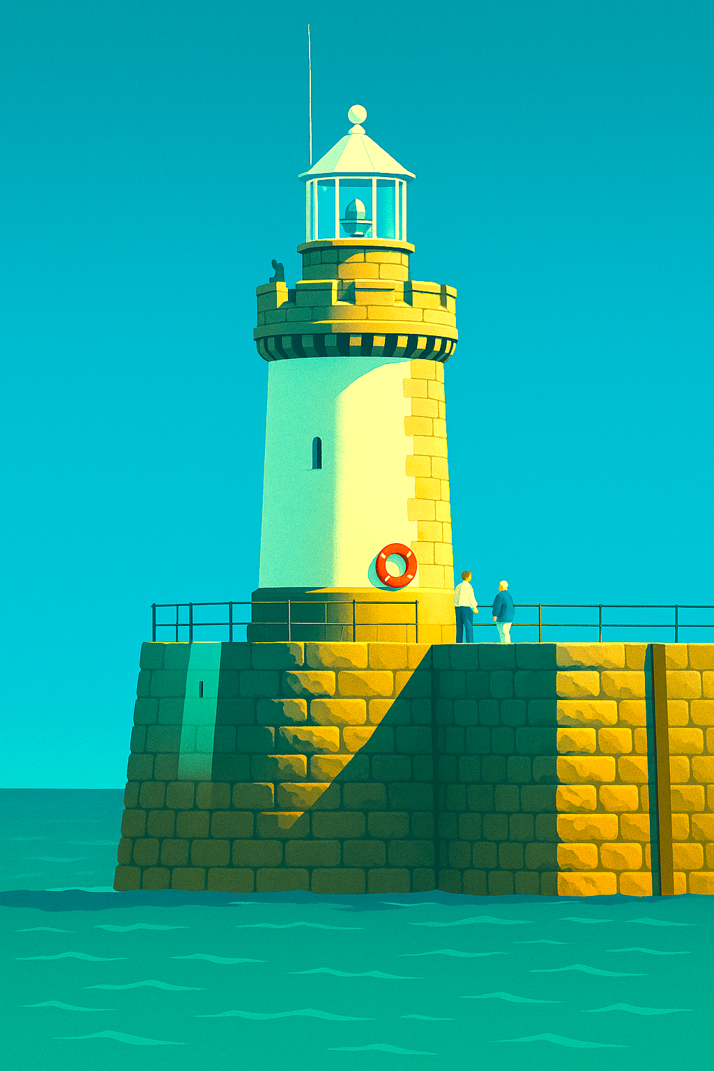 St Peter Port Lighthouse2 Digital Illustration - Prints