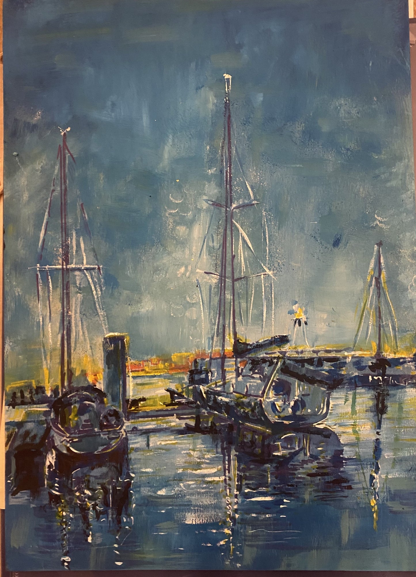 St Peter Port Harbour Darker Blue No 3 - Prints