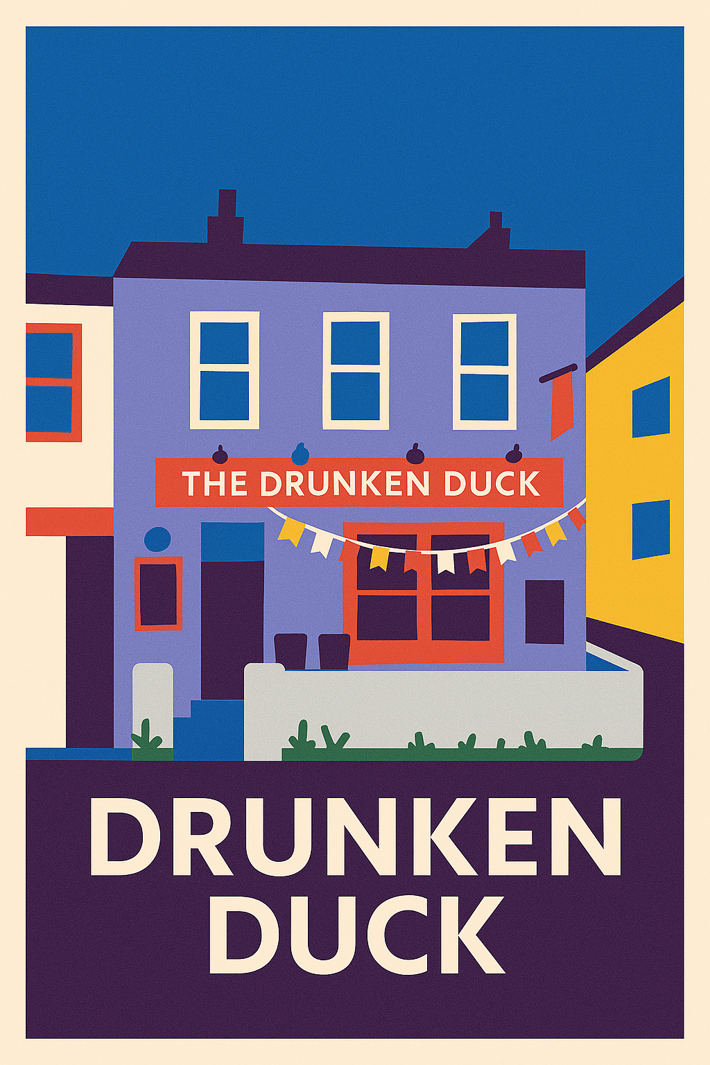 The Drunken Duck Digital Illustration - Prints
