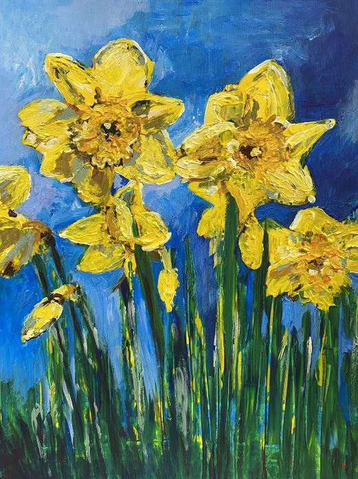 Daffodils Yellow and Blue - Prints