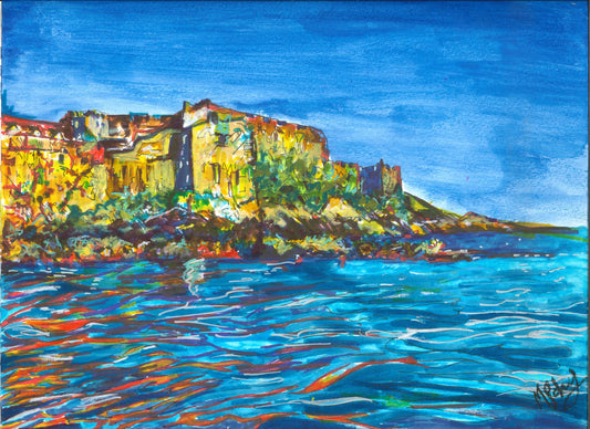 Castle Cornet in Red and Blue - Original