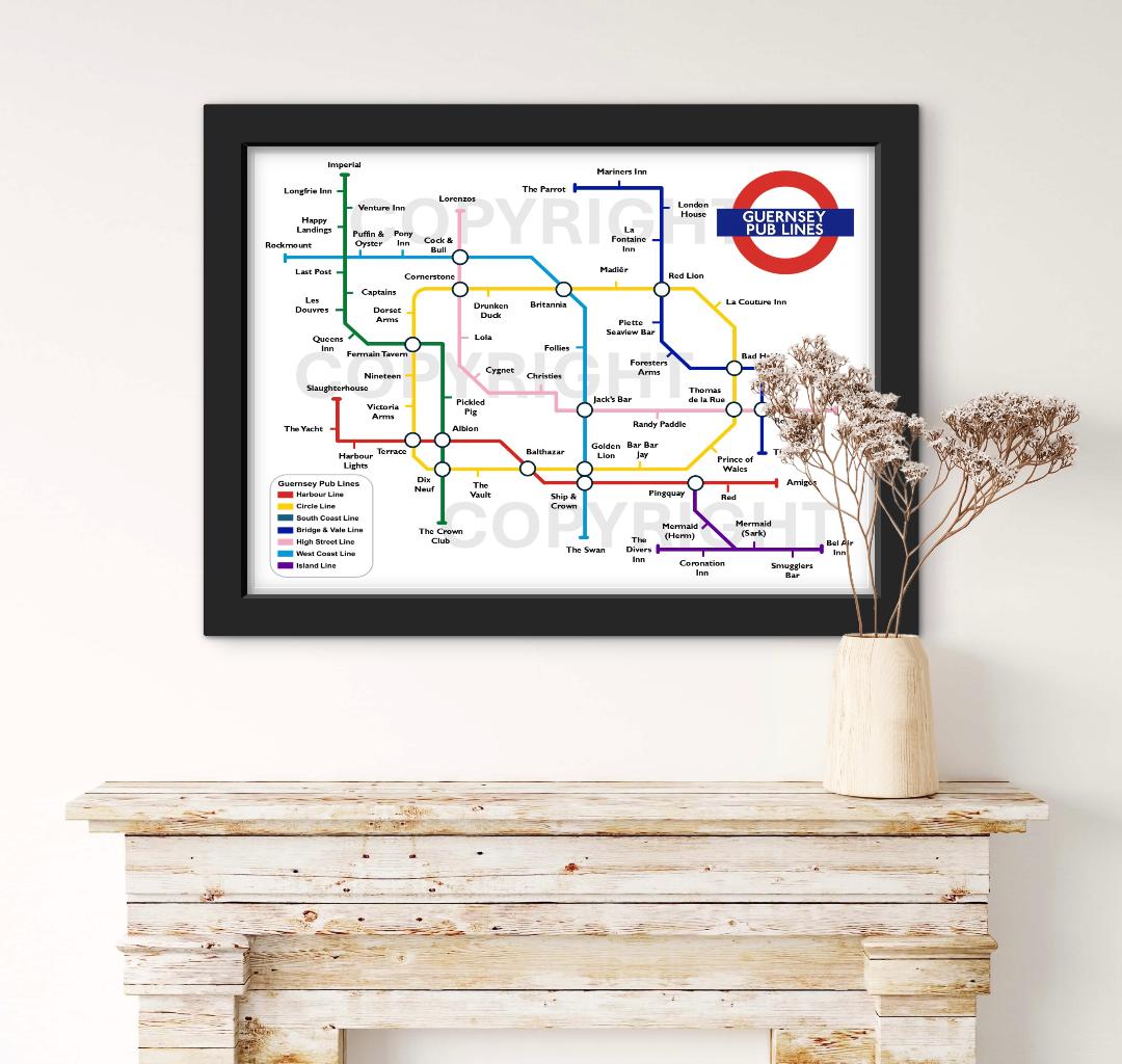 Guernsey Pub Lines Map