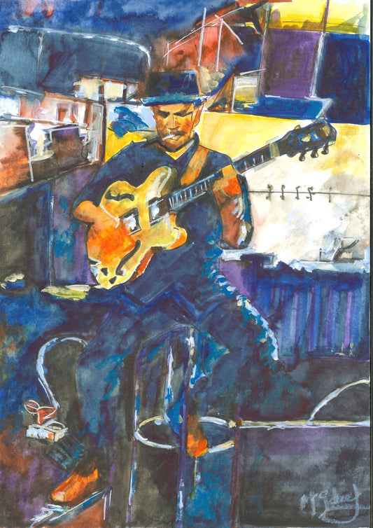Venice Jazz Club Guitarist - Prints